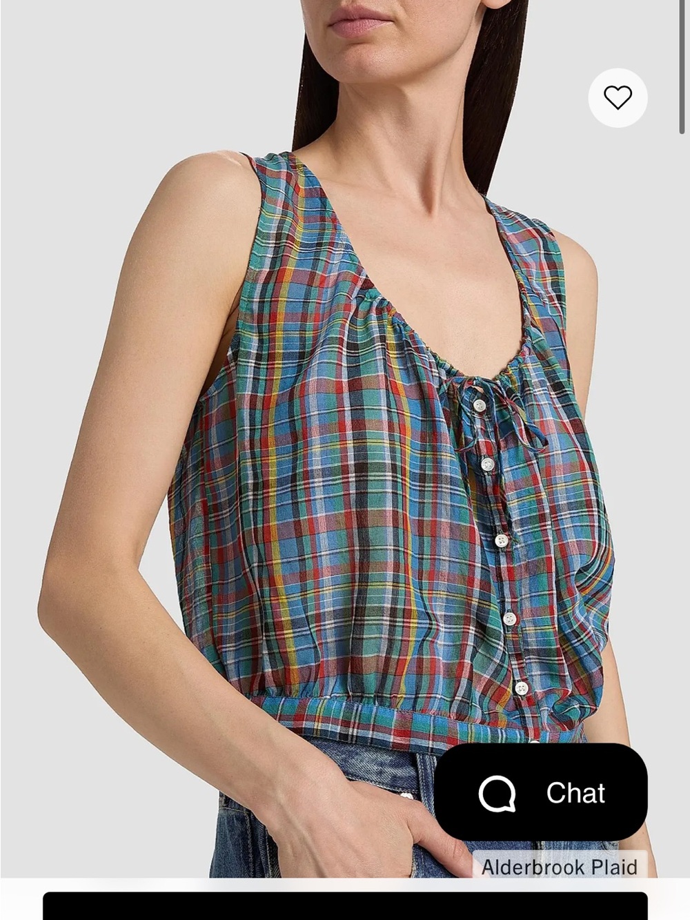 NWOT Doen PLAID THEO TOP Size M - Picture 5 of 11